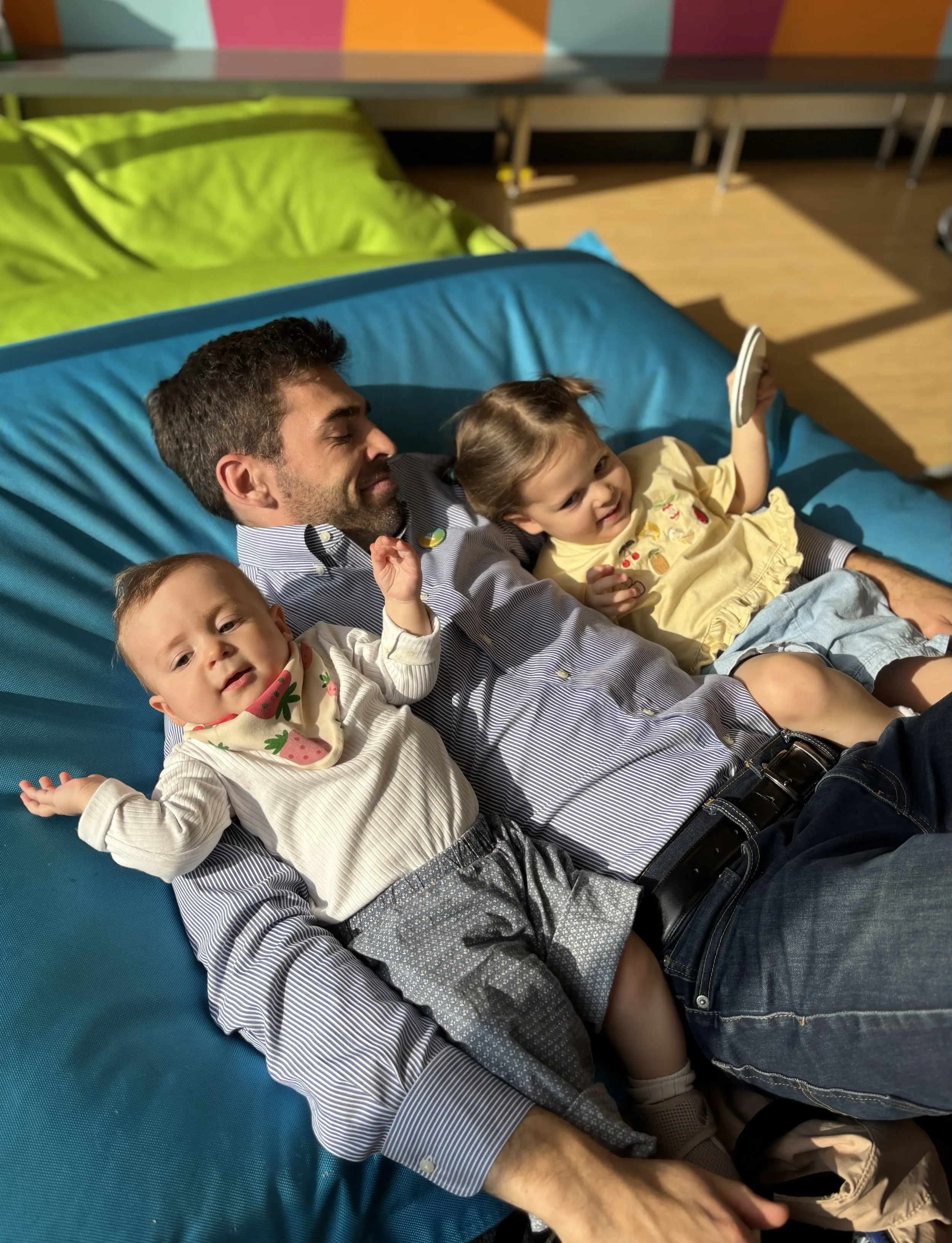 Nicolas Jolicoeur avec ses enfants